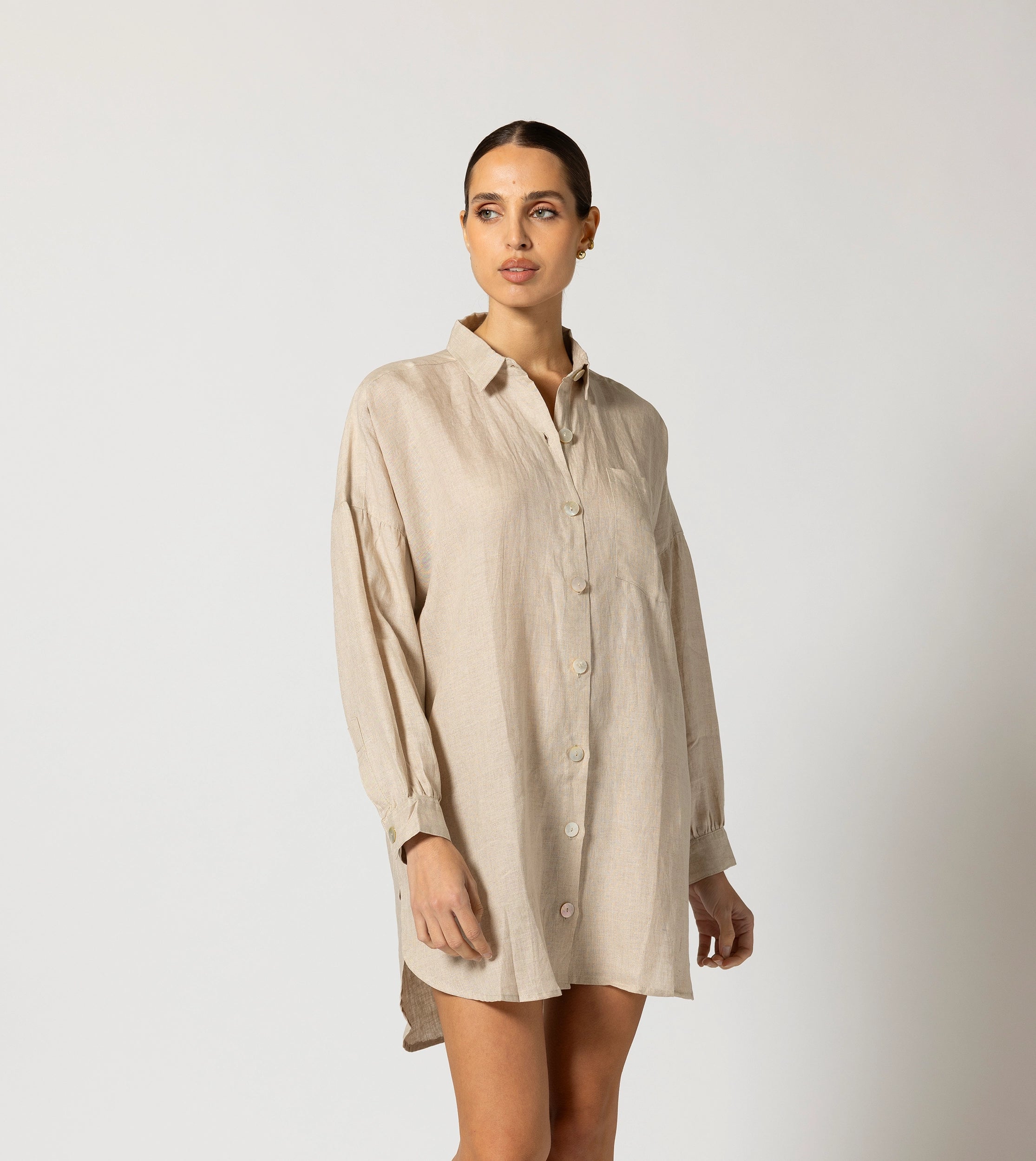 Women's Charming Outfit For Events Nusa Button Up | Oatmeal