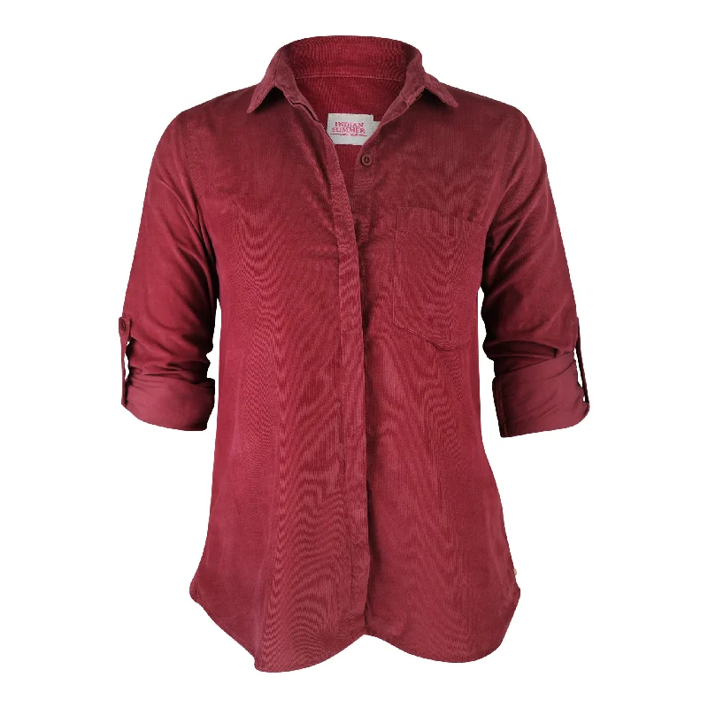 Women's High-Fashion Clothes Heather ls classic button shirt rose