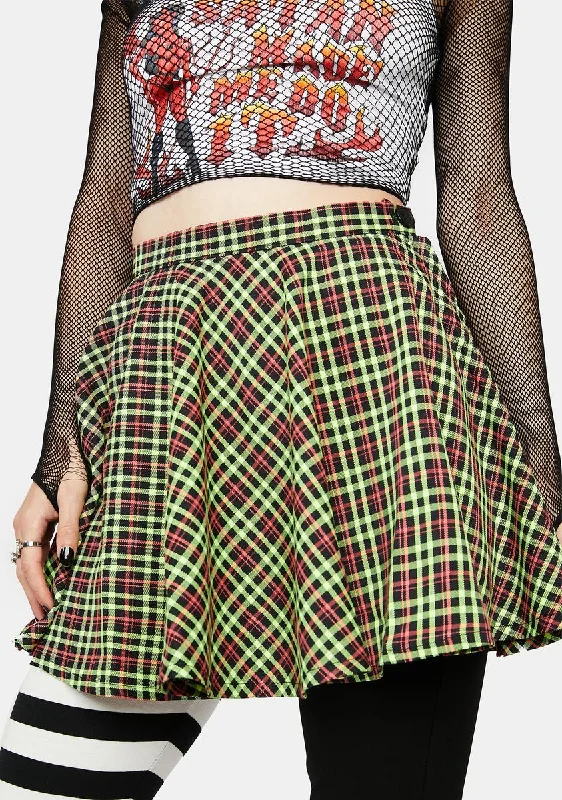 Women's Travel Garments Time To Panic Plaid Mini Skirt