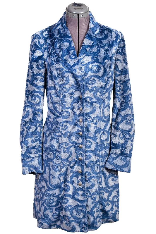 Women's Resort Attire Scully Womens Blue Polyester Jacquard Jacket