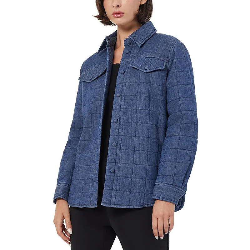 Plus-Size Women's Clothing Womens Quilted Collared Puffer Jacket