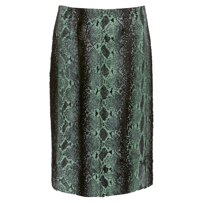 Women's Professional Apparel Dries Van Noten Painted Snake Print Furry Midi Skirt