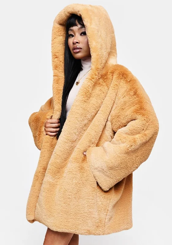 Women's Athletic Apparel Lil Kim Luxury Super Faux Fur Coat