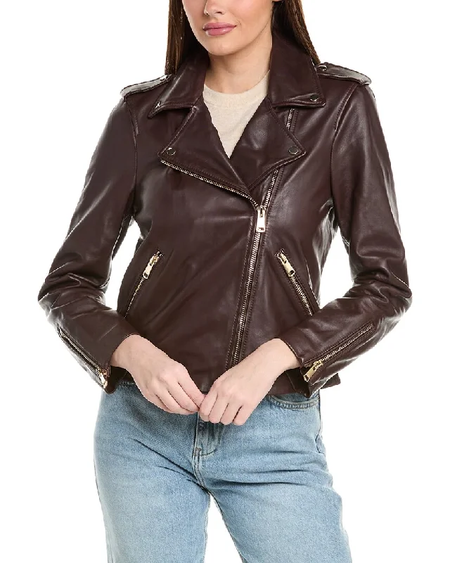 Women's Evening Outfit Reiss Leiya Leather Biker Jacket