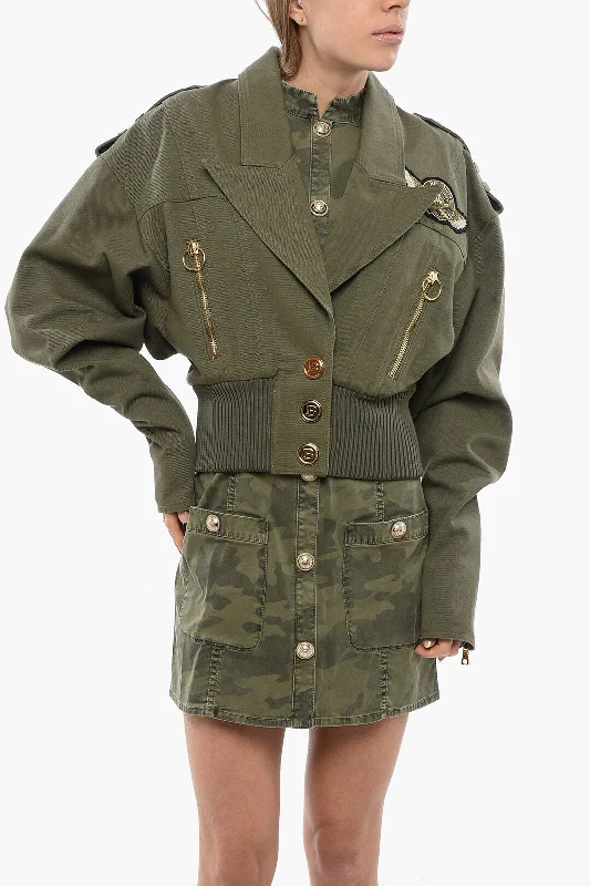 Women's Outerwear Clothing Balmain Military Style Cropped Bomber