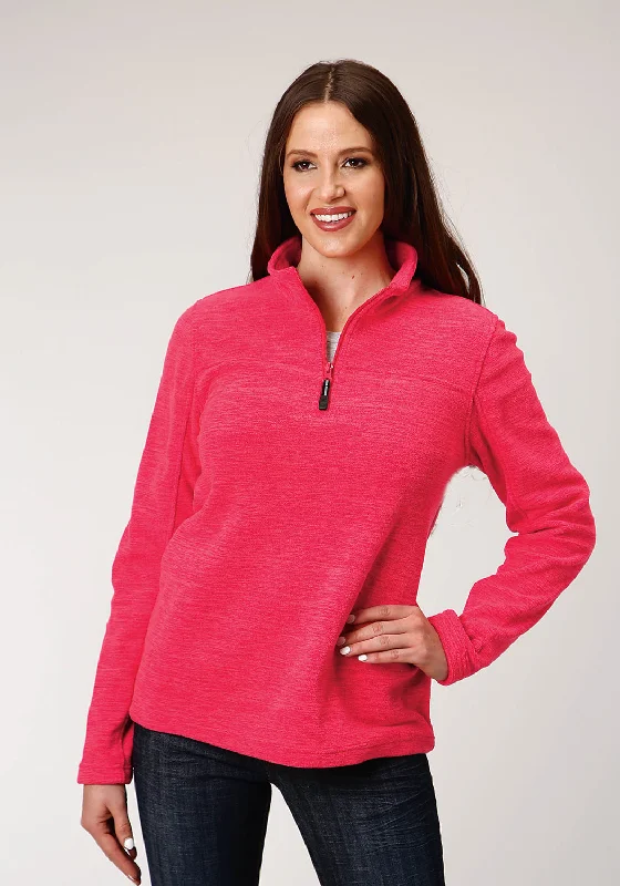 Casual Chic Clothing For Women Roper Womens Neon Pink Polyester Micro Fleece Jacket