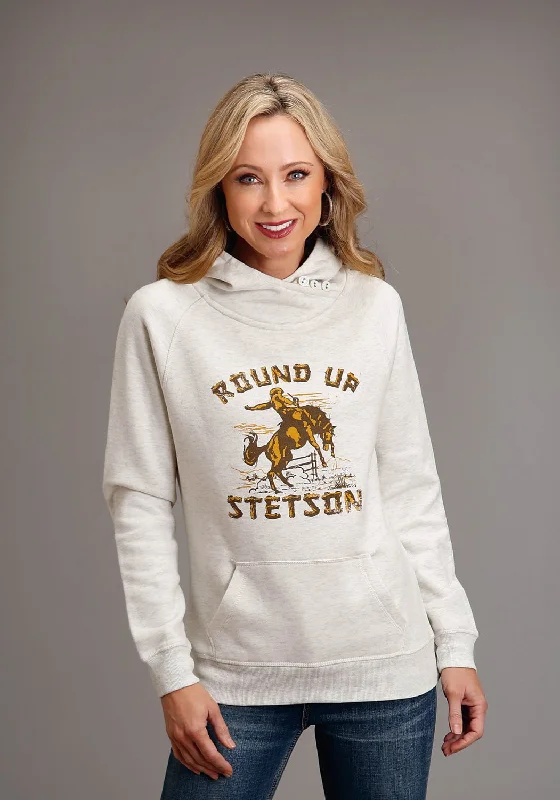 Stylish Women's Clothing Stetson Womens Round Up Oatmeal Cotton Blend Hoodie