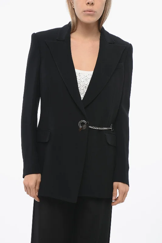 Women's Elegant Evening Attire John Richmond Peak Lapel Toriko Blazer With Logoed Chain