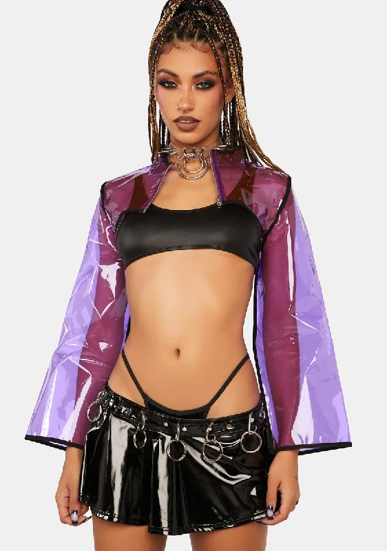 Women's Evening Wear Outfit Astro Vision Vinyl Shrug Jacket