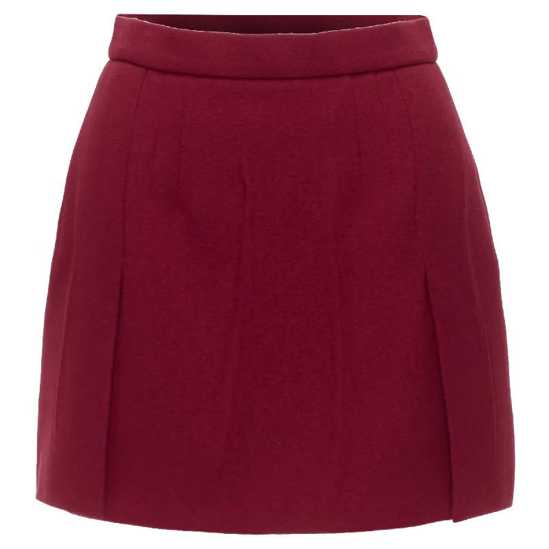 Casual Chic Clothing For Women Prada Virgin Wool Blend Crinkle Effect Crepe Mini Skirt