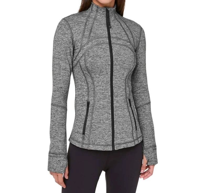 Women's High-Fashion Garments Define Jacket In Heather Black