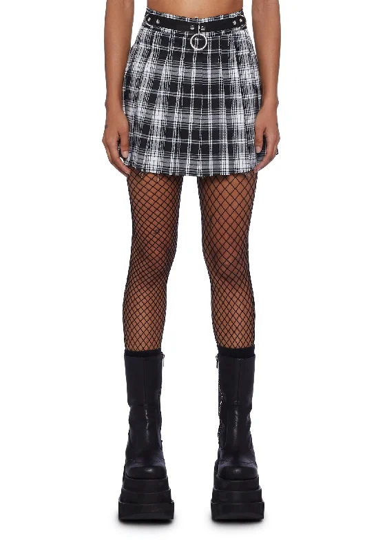 Women's Professional Garments Wicked Dress Code Plaid Skirt