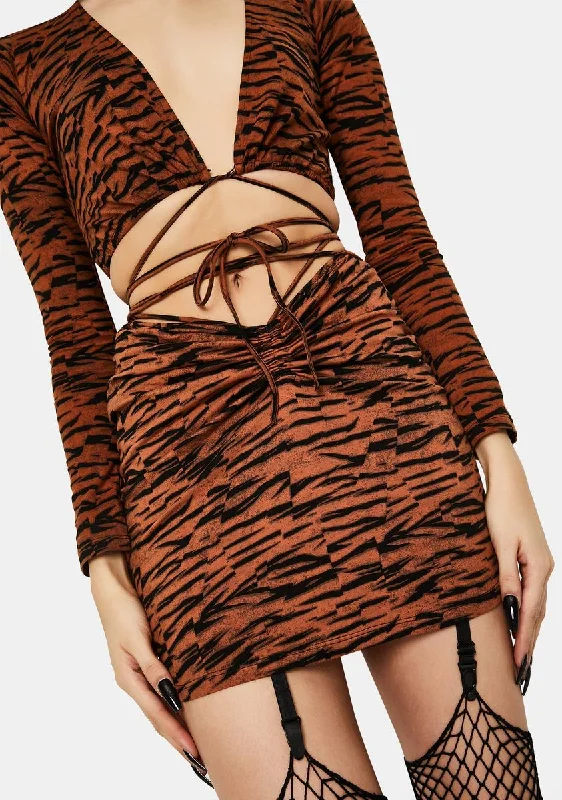 Women's Professional Clothes Abstract Tiger Ejon Mini Skirt