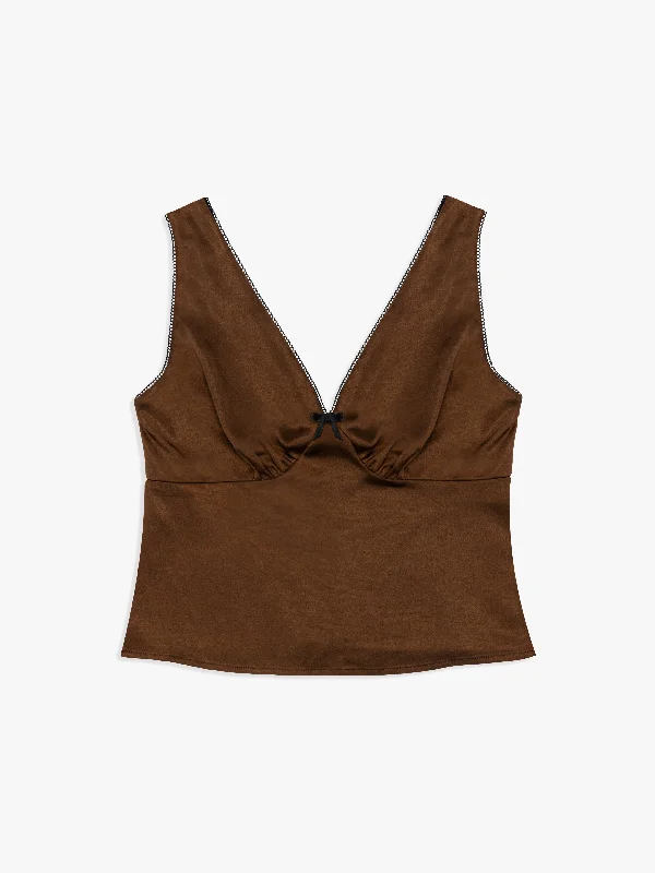 Plus-Size Women's Garments Lia Top - Chocolate