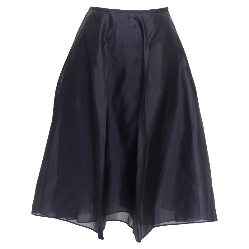 Women's Vacation Garments Giorgio Armani Silk Inverted Pleats A-Line Flared Skirt