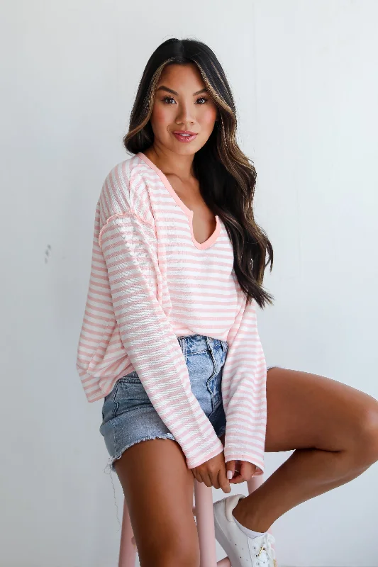 Timeless Women's Clothing FINAL SALE - Everleigh Pink Striped Top