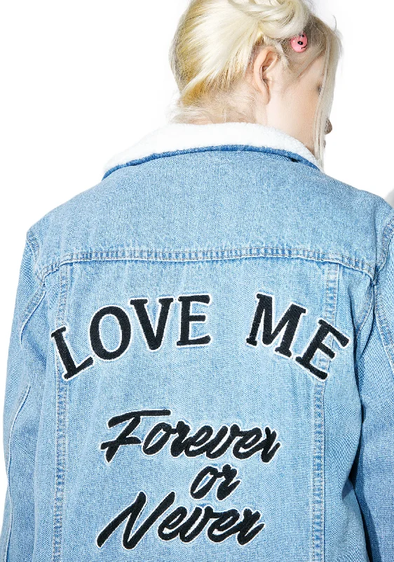 Women's Comfortable Lounge Attire Forever Or Never Denim Jacket