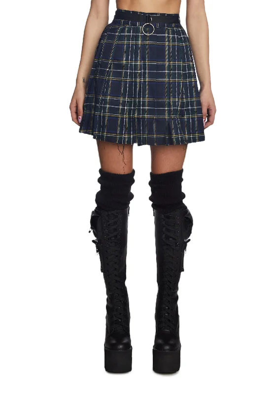 Women's Travel Attire Dress Code Plaid Skirt