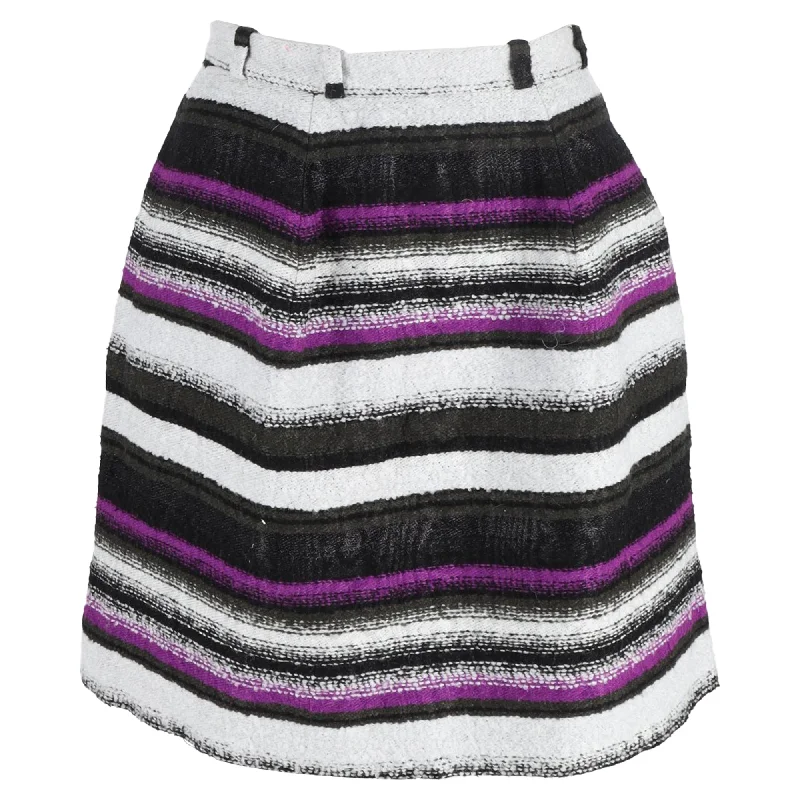 Comfortable Lounge Clothing Oscar De La Renta Mini High-Rise A-Line Skirt in Multicolor Wool