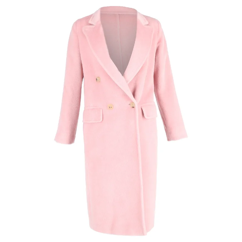 Women's Clothing For Casual Outings Max Mara Double-Breasted Coat in Pink Wool