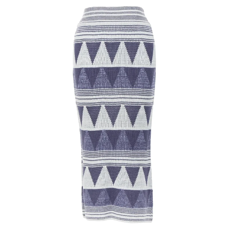 Women's Athletic Outfit Issey Miyake Vintage Ethnic Geometric Cotton Knit Midi Skirt