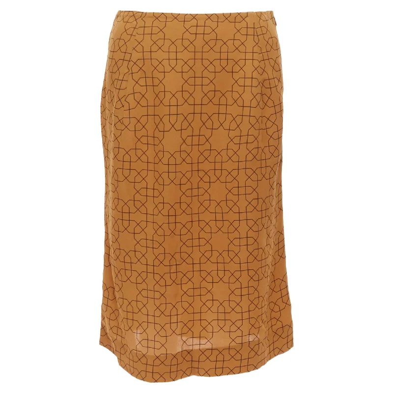 Women's Transitional Apparel Marni Viscose Oriental Geometric Print Knee Length Skirt