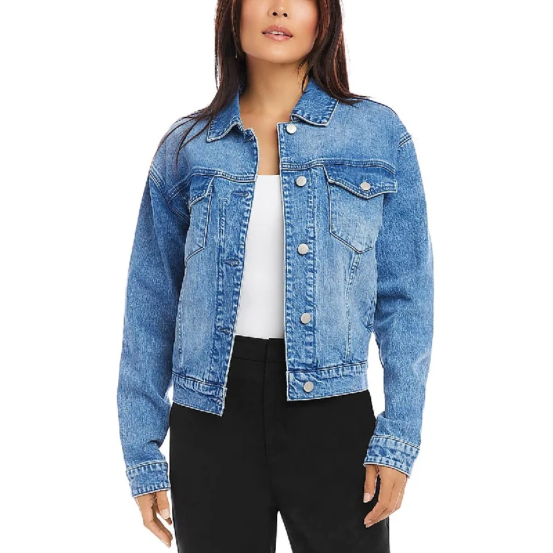 Women's Holiday Clothing Womens Solid Outerwear Denim Jacket