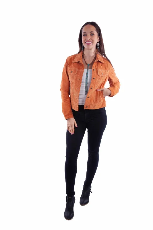 Women's Occasion Wear Apparel Scully Womens Button Jean Mandarin Leather Leather Jacket