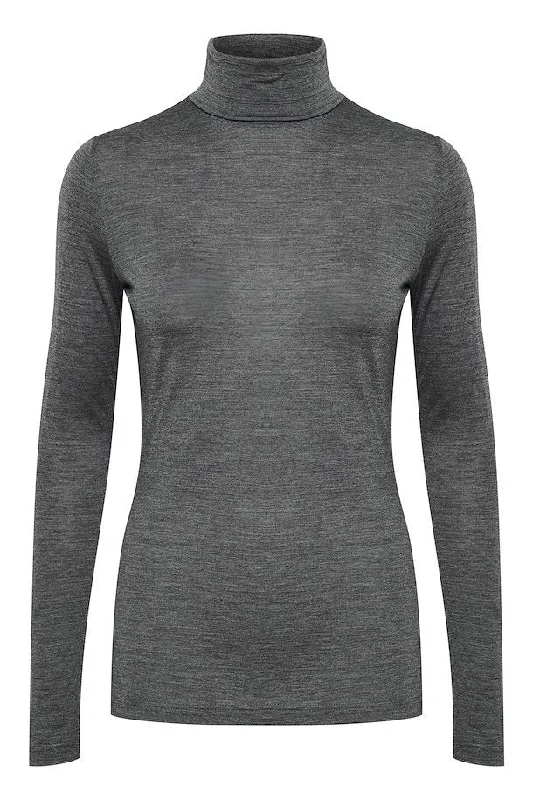 Women's Clothing For Travel EW The Dgrey Melange Rollneck Top