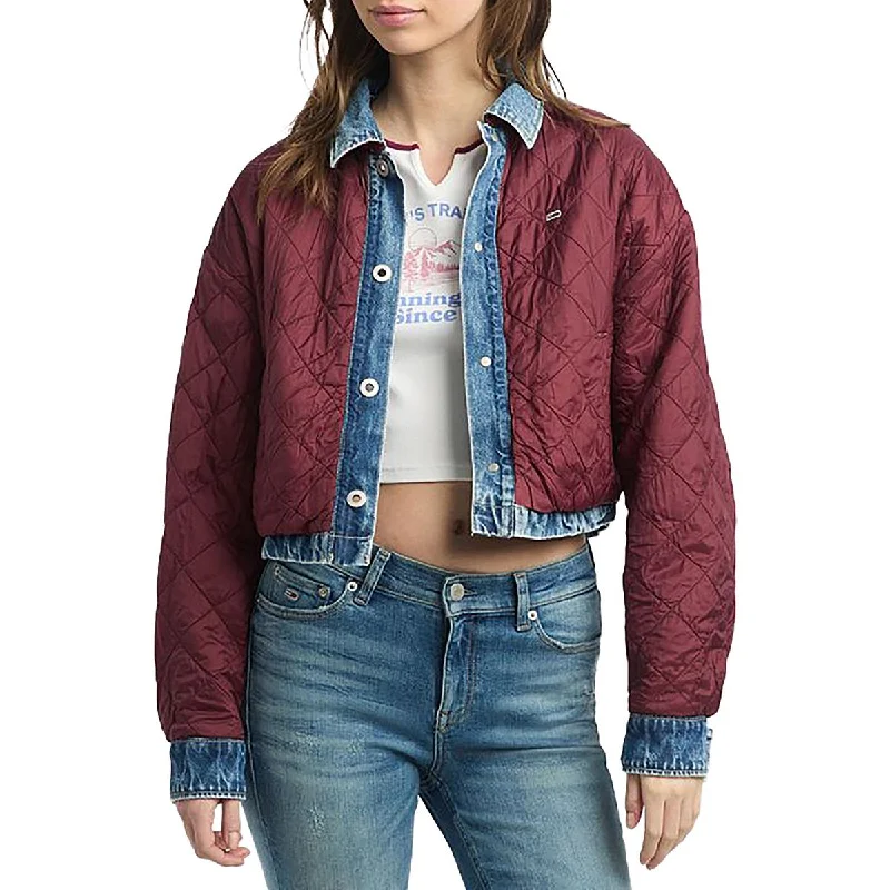 Casual Clothing For Women Womens Reversible Quilted Denim Jacket