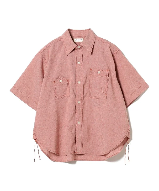 Women's Effortless Casual Outfit Beams Boy O.Pe/Li Work Shirt - Red