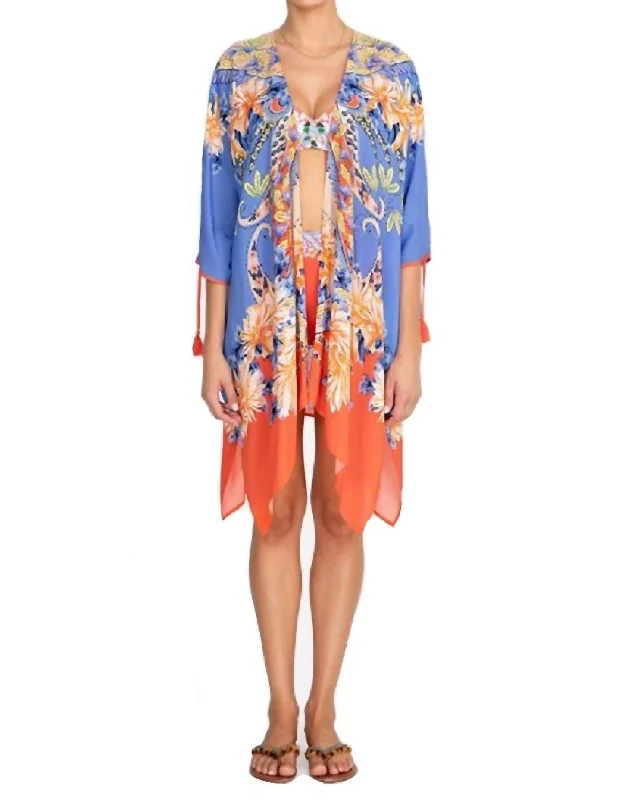 Women's Apparel And Garments Kahlo Short Kimono Cover Up In Multi