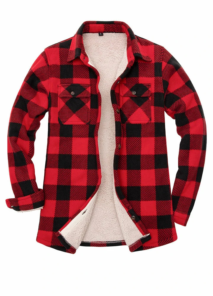 High-Fashion Women's Clothing Matching Family Outfits - Women's Button Up Red Plaid Jacket