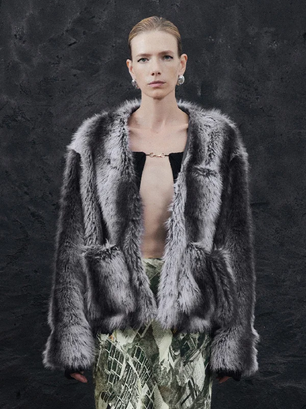 Women's Clothing And Garments Sets Loose Faux Fur Jackets