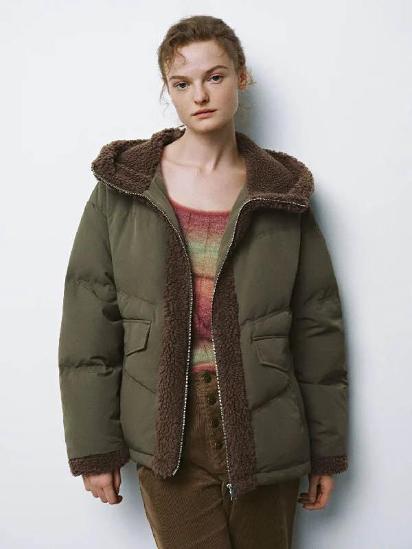 Women's Outerwear Garments Quilted Down Puffer Shearling Jackets