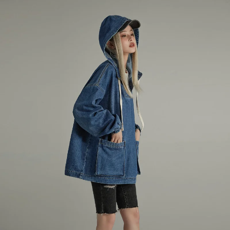 Trendy And Timeless Styles Now At Exclusive Discounts Club Stretch Denim Pocket Anorak Jacket