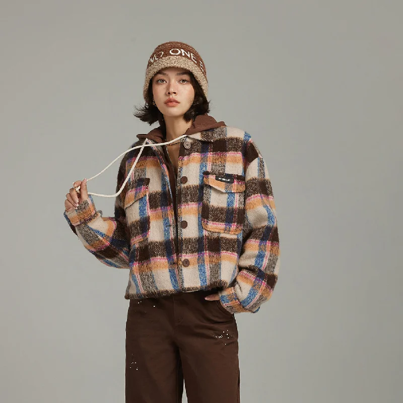 Women's Seasonal Garments Check Vintage Coat