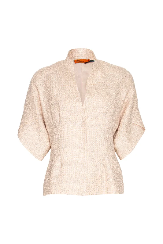 Women's Sporty Clothes Tulip Sleeve Jacket - Natural Linen 7821