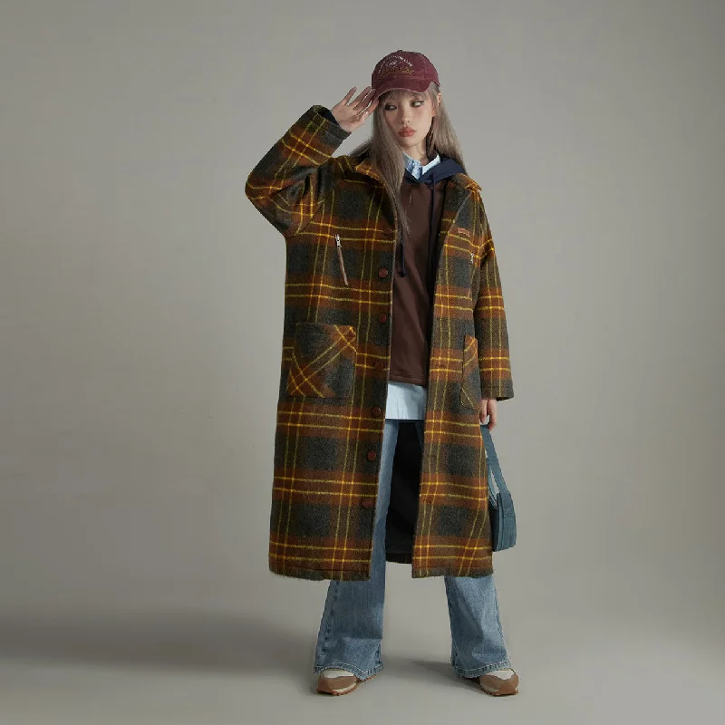 Limited-Time Fashion Sale – Shop Your Favorite Styles Now Vintage Check Loose Coat