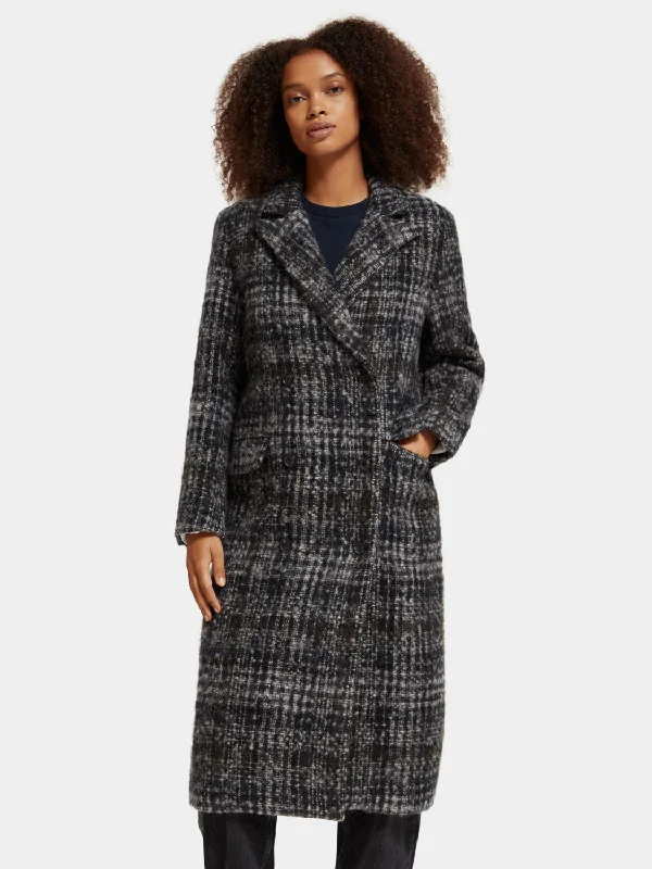 Formal Garments For Women Double-breasted check coat