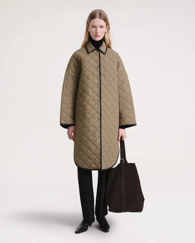 High-Quality Fashion At Discounted Prices – Shop Today QUILTED COCOON COAT / MARSH