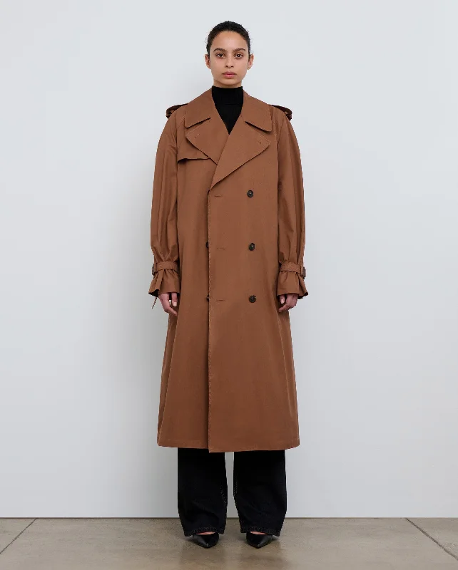 Women's Clothing For Holiday Travel TRENCH COAT / BROWN