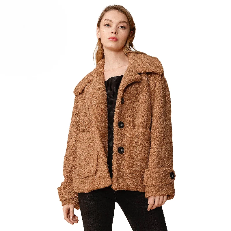 Limited-Time Fashion Sale – Shop Your Favorite Styles Now Women's Shearling Coat in Brown