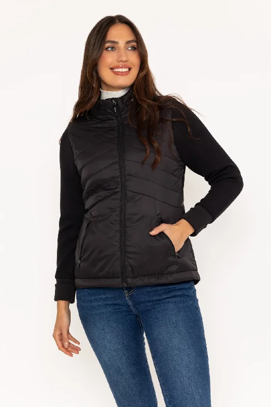 Charming Women's Holiday Apparel Black Hybrid Jacket