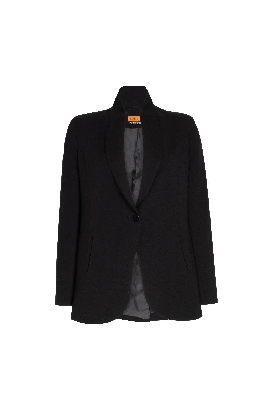 Women's Travel Outfit Set Shawl Lapel Jacket - Black 4608