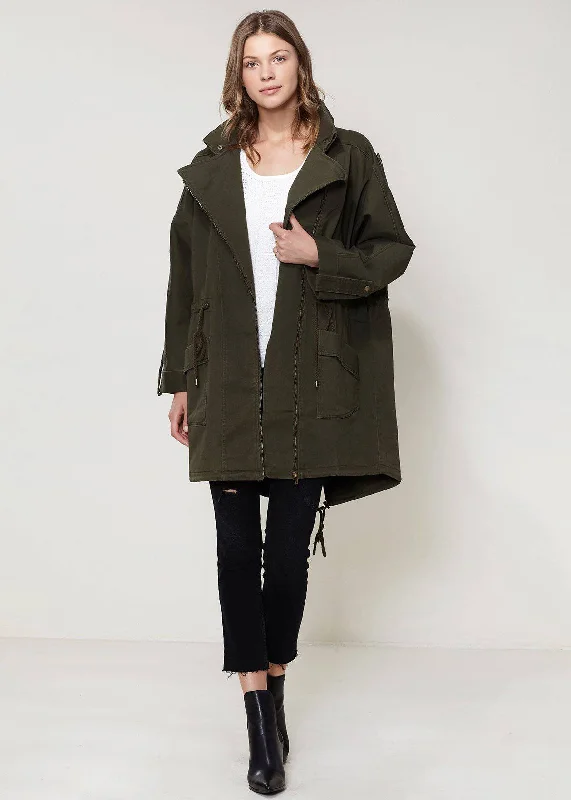 Women's Clothing And Garments Sets Women's Oversized Utility Jacket In Olive