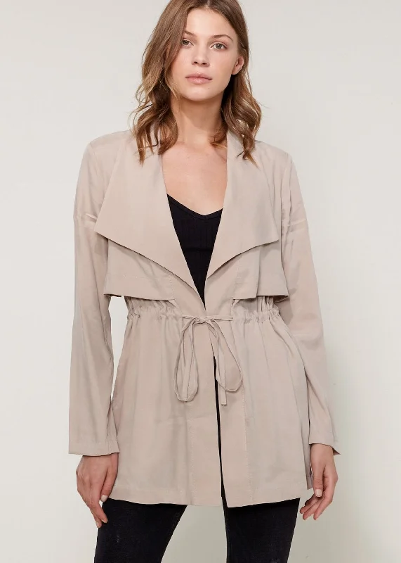 Women's Clothes For The Office Ro&de Noir Open Front Jacket In Taupe