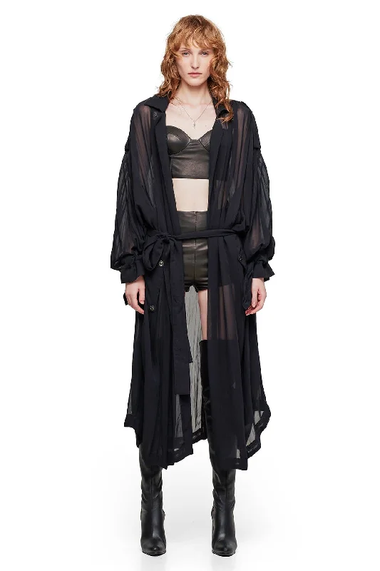 Women's Garments OVERSIZE SHEER JACKET IN BLACK