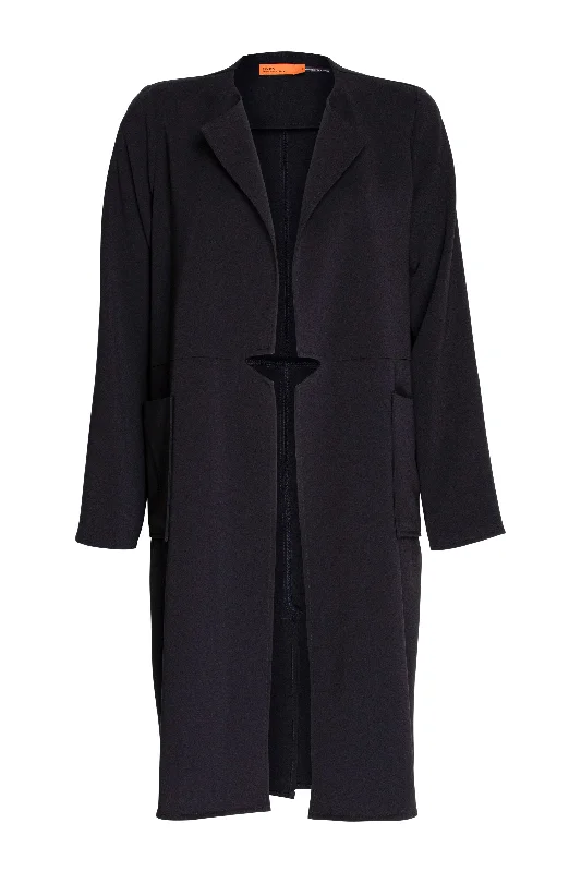 Chic Women's Garments Duster Coat - Dark Navy 8666