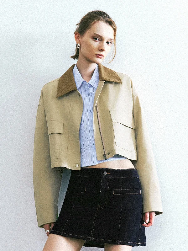 Women's Office Clothing Cropped Straight Jacket